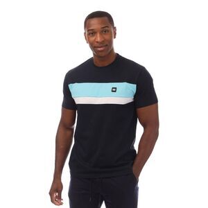 Weekend Offender Mens Crossword Colour Block T-Shirt / Navy